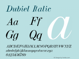 Dubiel Italic Altsys Metamorphosis:3/7/92 Font Sample