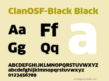 ClanOSF-Black Black 7.502 Font Sample