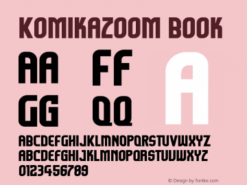 Komikazoom Book Version 1.0; Font Sample