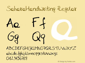 SaharaHandwriting Regular Version 1.00 March 19, 2008, initial release图片样张