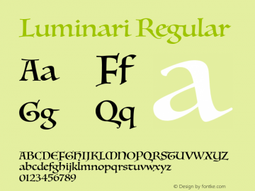 Luminari Regular 9.0d2e1 Font Sample