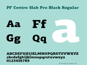 PF Centro Slab Pro Black Regular Version 1.000 2006 initial release Font Sample