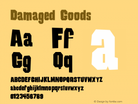 Damaged Goods Version Macromedia Fontograp Font Sample