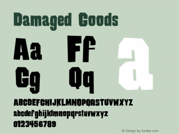 Damaged Goods Macromedia Fontographer 4.1.5 9/30/98图片样张
