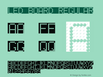 LED BOARD Regular Version 1; September 30, 2000 Font Sample