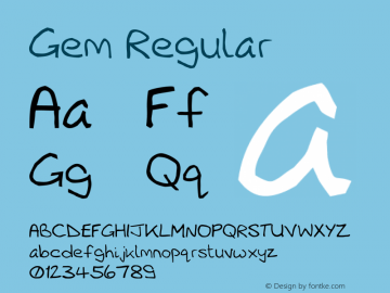 Gem Regular Unknown Font Sample