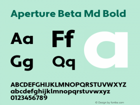 Aperture Beta Md Bold Version 1.000 2007 initial release Font Sample