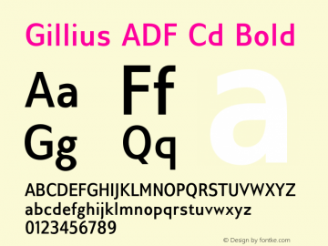 Gillius ADF Cd Bold Version 1.003;PS 1.007;Core 1.0.38;makeotf.lib1.6.5960图片样张