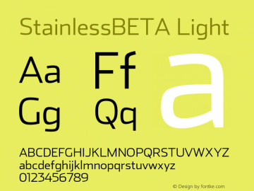 StainlessBETA Light 001.000 Font Sample