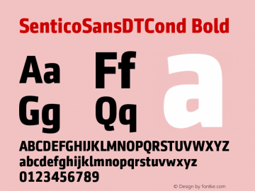 SenticoSansDTCond Bold Version 1.00 CFF OTF. DTP Types Limited May 02 2008图片样张