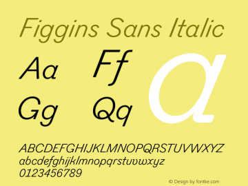 Figgins Sans Italic Version 001.000图片样张