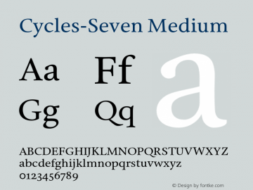 Cycles-Seven Medium 001.000 Font Sample