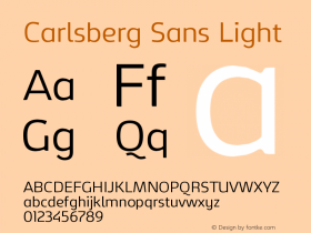 Carlsberg Sans Light 1.0; swf-x uazero; DTL KM; Font Sample