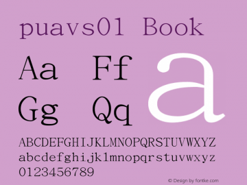 puavs01 Book Version 001.000 Font Sample