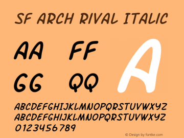 SF Arch Rival Italic ver 1.0; 2000. Freeware.图片样张