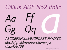 Gillius ADF No2 Italic Version 1.002 Font Sample