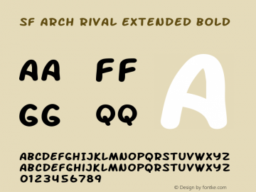 SF Arch Rival Extended Bold ver 1.0; 2000. Freeware. Font Sample