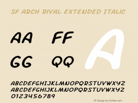 SF Arch Rival Extended Italic ver 1.0; 2000. Freeware.图片样张