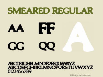 Smeared Regular Unknown Font Sample