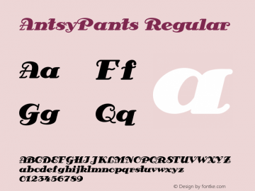 AntsyPants Regular Converted from e:\nickfo~1\ANP_____.TF1 by ALLTYPE图片样张