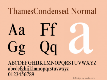 ThamesCondensed Normal Version 001.000 Font Sample