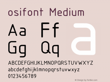 osifont Medium Version 0.1 Font Sample