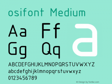 osifont Medium Version 0.1 Font Sample