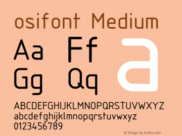 osifont Medium Version 0.1 Font Sample