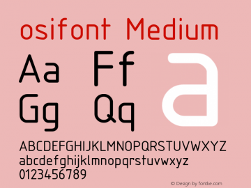 osifont Medium Version 0.1 Font Sample