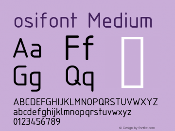 osifont Medium Version 0.1 Font Sample