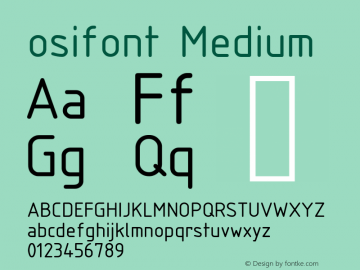 osifont Medium Version 0.1 Font Sample