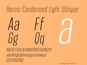 Heroic Condensed Light Oblique 1.0; pdf-x uazero;图片样张