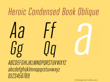 Heroic Condensed Book Oblique 1.0; pdf-x uazero;图片样张