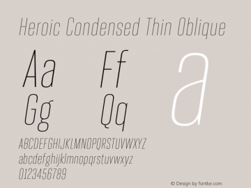 Heroic Condensed Thin Oblique 1.0; pdf-x uazero;图片样张