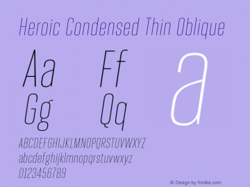 Heroic Condensed Thin Oblique 1.0; pdf-x uazero;图片样张