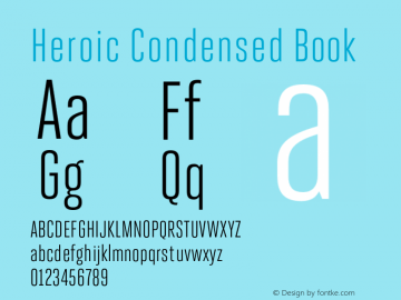 Heroic Condensed Book 1.0; pdf-x uazero; original kerning;图片样张