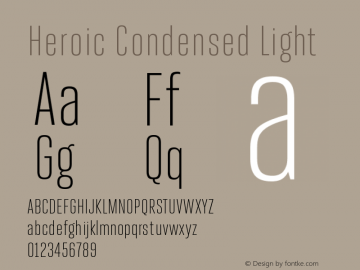 Heroic Condensed Light 1.0; pdf-x uazero; original kerning;图片样张
