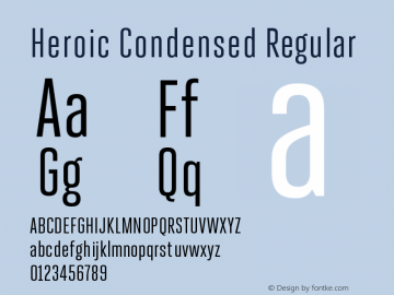 Heroic Condensed Regular 1.0; pdf-x uazero; original kerning;图片样张