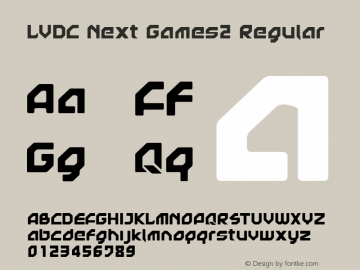 LVDC Next Games2 Regular Macromedia Fontographer 4.1J 08.6.17 Font Sample