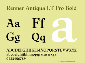 Renner Antiqua LT Pro Bold Version 1.000;PS 001.000;hotconv 1.0.38 Font Sample