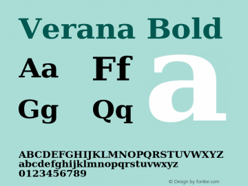 Verana Bold Version 1.001;PS 1.001;Core 1.0.38;makeotf.lib1.6.5960图片样张