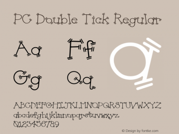 PC Double Tick Regular Macromedia Fontographer 4.1 3/4/98图片样张