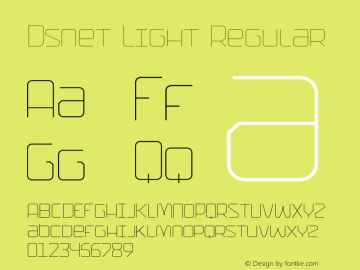 Dsnet Light Regular Version 1.000 2000 initial release Font Sample