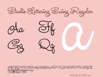 Studio Lettering Swing Regular Version 1.000;PS 001.000;hotconv 1.0.50;makeotf.lib2.0.16970 Font Sample