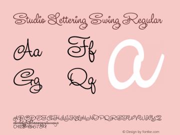 Studio Lettering Swing Regular Version 1.000;PS 001.000;hotconv 1.0.50;makeotf.lib2.0.16970图片样张