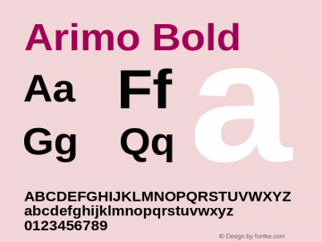 Arimo Bold Version 1.23图片样张