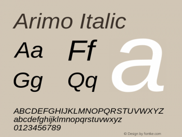 Arimo Italic Version 1.21图片样张