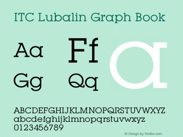 ITC Lubalin Graph Book Version 003.001 Font Sample