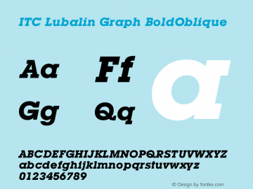 ITC Lubalin Graph BoldOblique Version 2.0-1.0 Font Sample