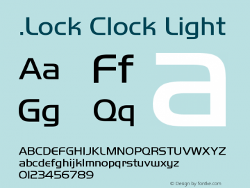 .Lock Clock Light Version 1.0 Font Sample